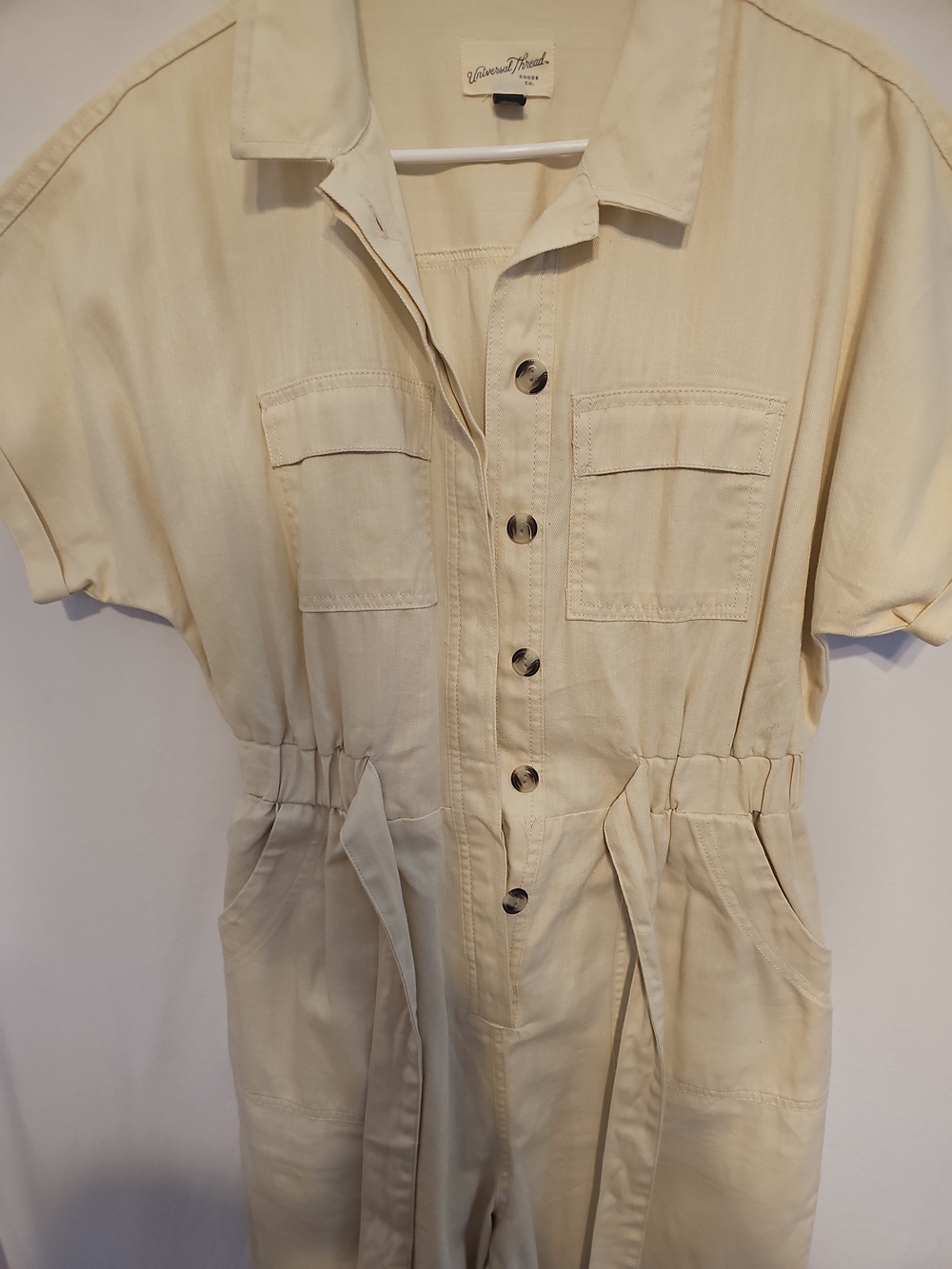 Jumpsuit | Size 6 | Belted Button Front | - Picture 4 of 11